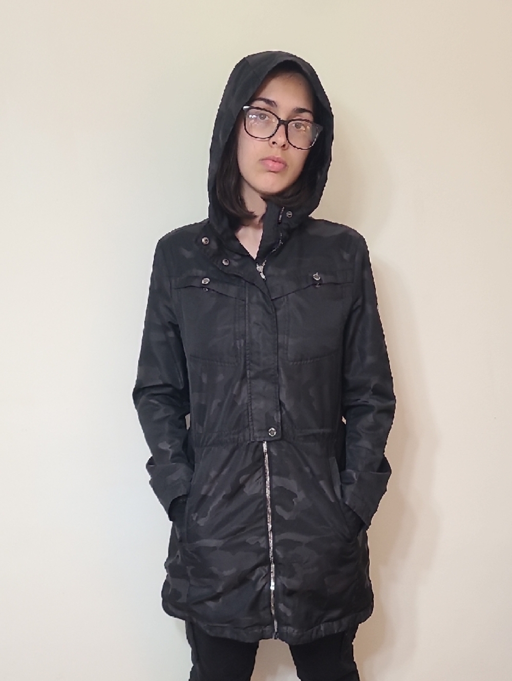 Michael Kors Black Hooded Mid-Length Utility Coat - Picture 7 of 12